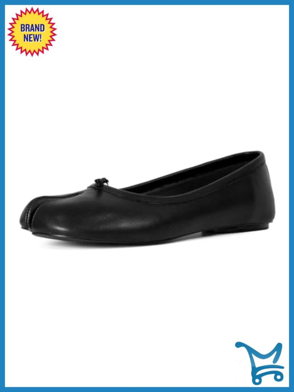 Split Toe Ballet Flats Wide Width PU Leather Slip On Comfort Casual Work Shoes